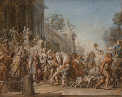 رحيل ديدو وأينياس للصيد ، 1772-4 بواسطة جان برنارد رستوت