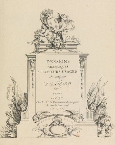 تصاميم أرابيسك للعديد من الاستخدامات اخترعها JB Toro Title Page، 1716.، 1716. بواسطة جان برنارد تورو