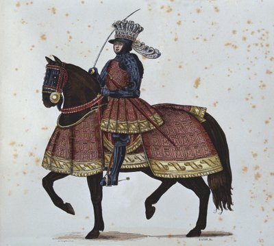 لويس الثاني عشر يدخل جنوة ، محفور من قبل غوتييه بعد رسم توضيحي في "ساعات آن بريتاني" ، 1515-20 بواسطة جان بورديشون