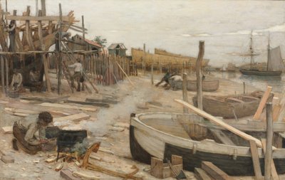 The Boatyard ، c.1875 بواسطة جان تشارلز كازين