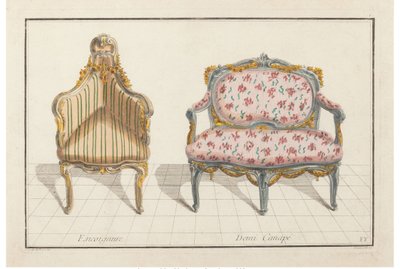 زاوية ، نصف صوفا. علم الأيقونات التاريخية الجديدة أو السمات الهيروغليفية ، حوالي 1768. بواسطة جان تشارلز ديلافوس