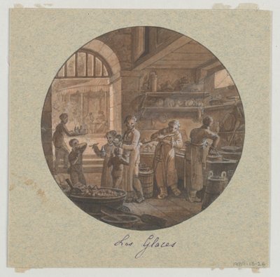 تصميم وعاء تقديم بورسلين مطلي ، Les Glaces (آيس كريم) من Service des Objets de Dessert (خدمة حلويات) بواسطة جان تشارلز Develly
