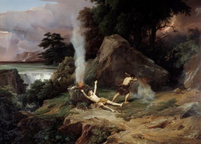 موت هابيل قايين ، غيورًا ، يقتل أخيه هابيل. رسم جان تشارلز ريمون (1795-1875) 1838 صن. 2،65x3،98 م متحف مونبلييه فابر بواسطة جان تشارلز جوزيف ريموند