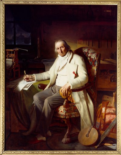 صورة لجوزيف ماري جاكار (1751-1834) مخترع آلة النسيج. لوحة لكلود بونيفوند (1796-1860) بواسطة جان كلود بونيفوند