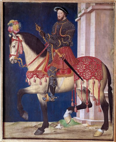 صورة الفروسية لفرانسوا الأول (1494-1547). لوحة مدرسة جان كلويه (1475 / 1485-1540) بواسطة جان كلويت