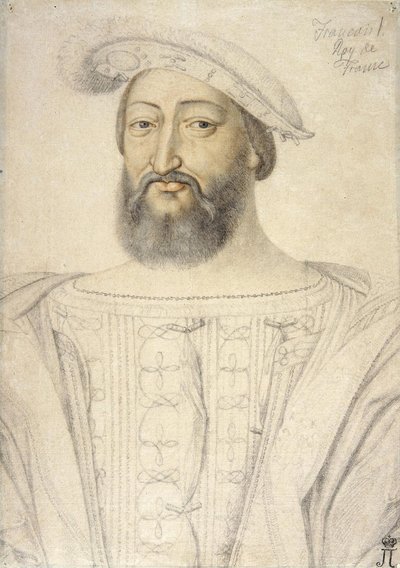 صورة لفرانسيس الأول (1494-1547) ، ملك فرنسا par Clouet ، جان (1485-1541). الطباشير الأسود والتفاؤل على الورق ، الحجم: 31.6 × 22.5 ، النصف الأول من القرن السادس عشر ، متحف الإرميتاج ، سانت بطرسبرغ بواسطة جان كلويت