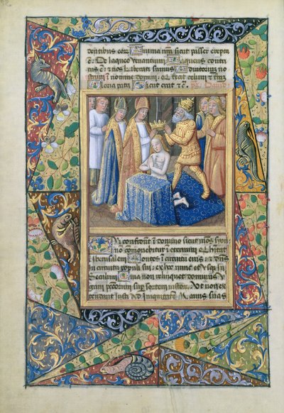 السيدة لات. QvI126 f.32v ديفيد يتوّج من كتاب ساعات لويس دورليانز ، ١٤٩٠ بواسطة جان كولوم