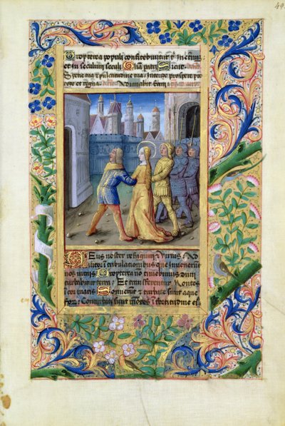 السيدة لات. QvI126 f.45 يهودية تحت سيطرة الآشوريين ، من كتاب ساعات لويس دورليانز ، ١٤٩٠ بواسطة جان كولوم