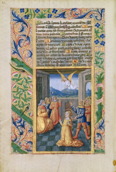 السيدة لات. QvI126 f.45v صلاة جوديث ، من كتاب ساعات لويس دورليانز ، ١٤٩٠ بواسطة جان كولوم