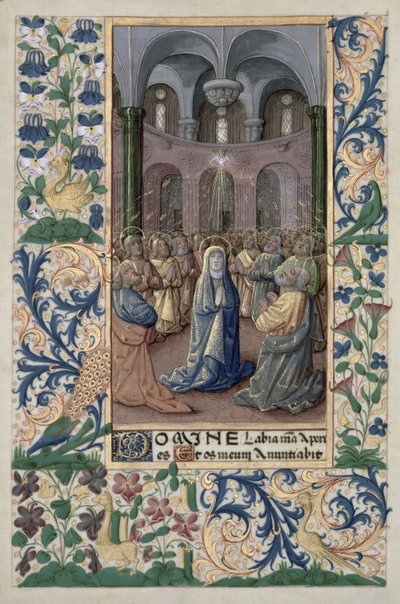 السيدة لات. QvI126 f.86v عيد العنصرة ، من "كتاب ساعات لويس دورليانز" ، 1469 بواسطة جان كولوم