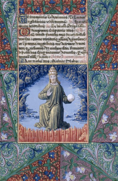السيدة لات. QvI126 f.89 المسيح في الجلالة ، من "كتاب ساعات لويس دورليانز" ، ١٤٦٩ بواسطة جان كولوم