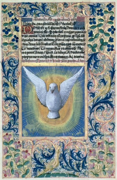 السيدة لات. QvI126 f.90 الروح القدس ، من "كتاب ساعات لويس دورليانز" ، ١٤٦٩ بواسطة جان كولوم