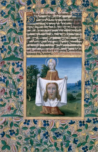 السيدة لات. QvI126 f.90v سانت فيرونيكا ، من "كتاب ساعات لويس دورليانز" ، 1469 بواسطة جان كولوم