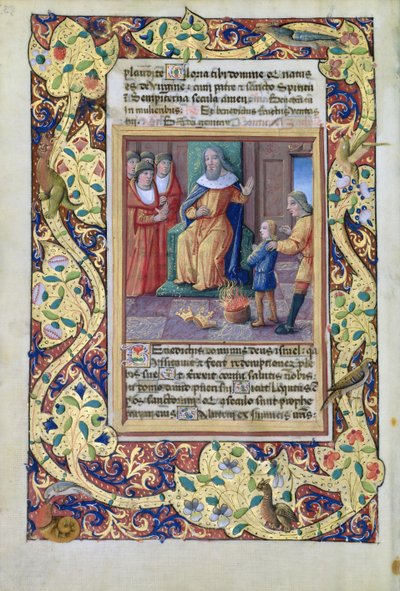 السيدة لات. QvI126 fol.23v جوزيف يفسر أحلام فرعون ، من كتاب ساعات لويس دورليانز ، 1490 بواسطة جان كولوم