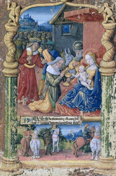 السيدة لات. QvI126 fol.31 عشق المجوس ، من "كتاب ساعات لويس دورليانز" ، ١٤٩٠ بواسطة جان كولوم