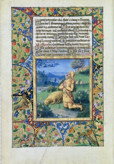 السيدة لات. QvI126 فل. 29v صموئيل يدعو الرب ، من كتاب ساعات لويس دورليانز ، 1490 بواسطة جان كولوم
