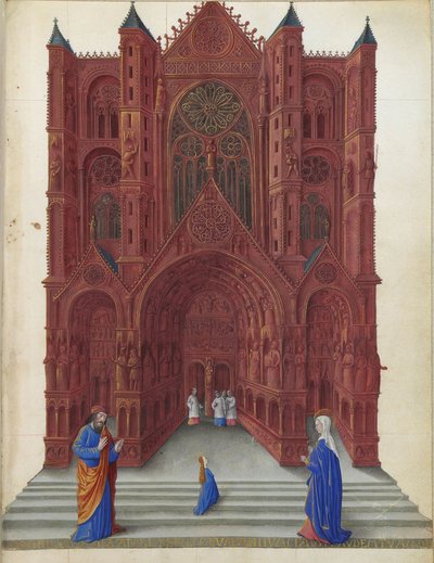 Très Riches Heures du duc de Berry - عرض مريم العذراء في معبد القدس ، الصحيفة 137r بواسطة جان كولوم