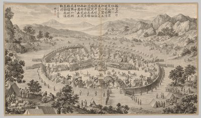 خان بادا شان يقدم الجزية: من مشاهد المعركة لقمع التمرد ، ج. 1765-177 بواسطة جان داماسين سالوستي