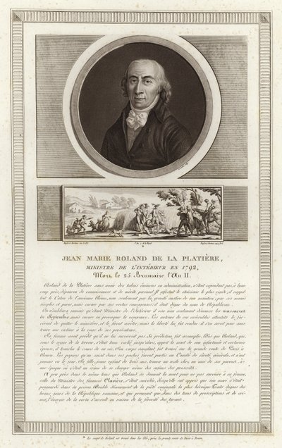 صورة لجان ماري رولاند ، فيكونت من La Platiere بواسطة Jean Duplessi Bertaux
