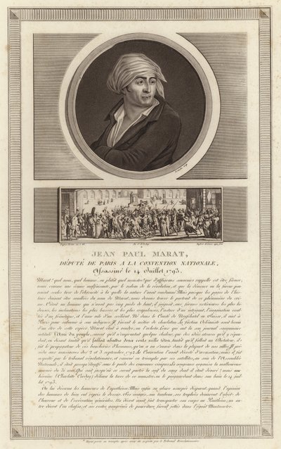 صورة جان بول مارات بواسطة Jean Duplessi Bertaux