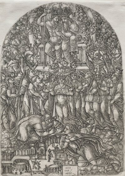 صراع الفناء: عدد لا يحصى يقف أمام العرش ، 1555. بواسطة جان دوفيه