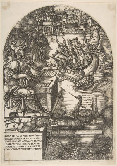 الفنان جان دوفيت تحت ستار القديس يوحنا الإنجيلي ، يجلس على المكتب ، كاليفورنيا. 1546-55. بواسطة جان دوفيه