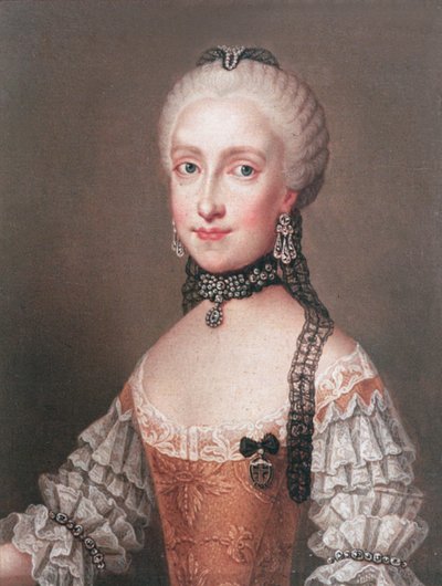 إنفانتا ماريا لودوفيكا ابنة تشارلز الثالث ملك إسبانيا وزوجة ليوبولد الثاني (1747-1792) الإمبراطور الروماني المقدس ودوق توسكانا بواسطة جان اتيان ليوتارد