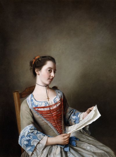 La Belle Liseus: صورة ملكة جمال سوزانا لويس ، جالسة ، في زي فلاح من ليونيز ، بواسطة جان اتيان ليوتارد