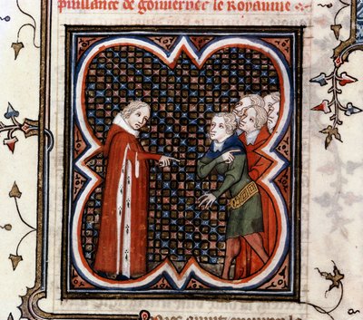 إتيان مارسيل ، أحد قادة تجار باريس ، أخبره الملك يوحنا الثاني الصالح (1319-1364) من فرنسا أن يحترم "النظام الكبير" لعام 1357 ووبخ على سلوكه ، في "سجلات فرنسا الكبرى" بواسطة جان فوكيه (1420-1481) ، ج. 1460 بواسطة جان فوكيه