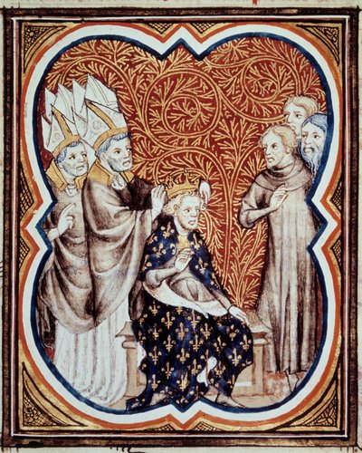 Le corre du roi Louis VI dit le Gros (1081-1137) صورة مصغرة مأخوذة من "Les grandes Chronicles de France" لجين فوكيه (1420-1481) القرن الخامس عشر ، باريس ، بنسلفانيا بواسطة جان فوكيه
