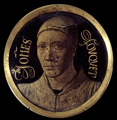 صورة شخصية من لوحة نوتردام دي ميلون مصغرة على البريد الإلكتروني لجين فوكيه (1420-1477 / 1481) القرن الخامس عشر ديم. 0.068 م بواسطة جان فوكيه