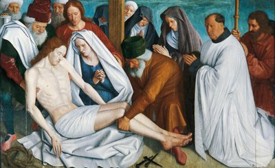 The Pieta by Jean Fouquet (حوالي 1415 - 1481 تقريبًا) ، تمبرا على الخشب بواسطة جان فوكيه