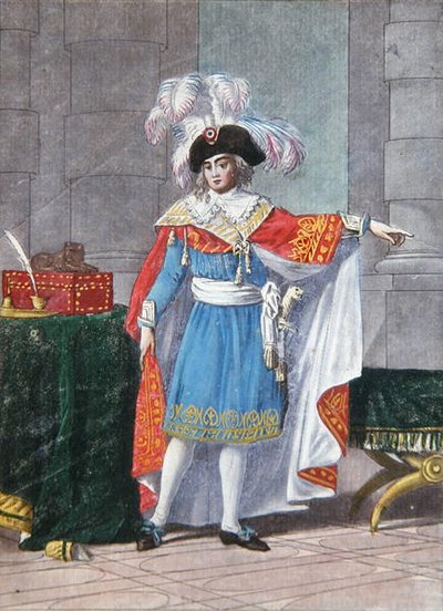 أحد الأعضاء الخمسة في الدليل التنفيذي لفترة Directoire (1795-99) في زي رسمي (نقش ملون) بواسطة جان فرانسوا (بعد) غارنراي