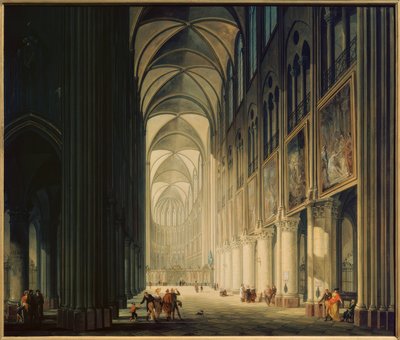 المنظر الداخلي لنوتردام 1789 بواسطة جان فرانسوا ديبلشين