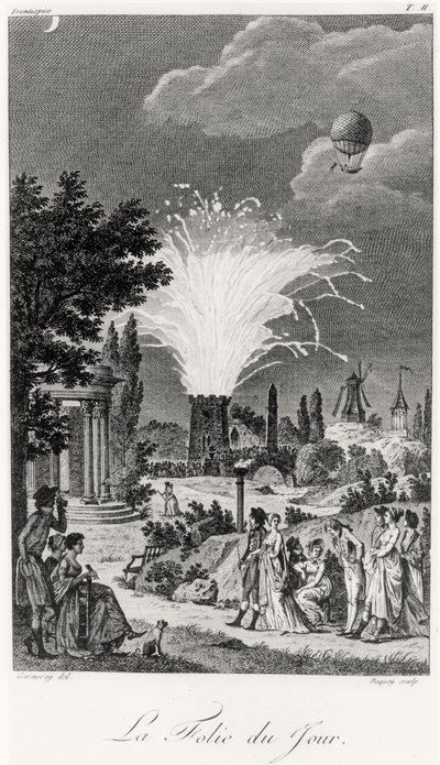 عرض للألعاب النارية في Jardin de Tivoli ، حوالي عام 1826 بواسطة جان فرانسوا جارناري