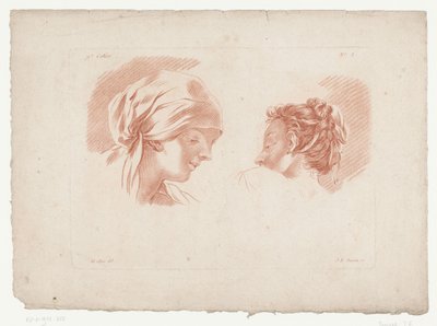 رأسي امرأتين التراكيب التي تحتوي على أجزاء من جسم الإنسان (عنوان المسلسل) IX Cahier de Principes du Dessin d