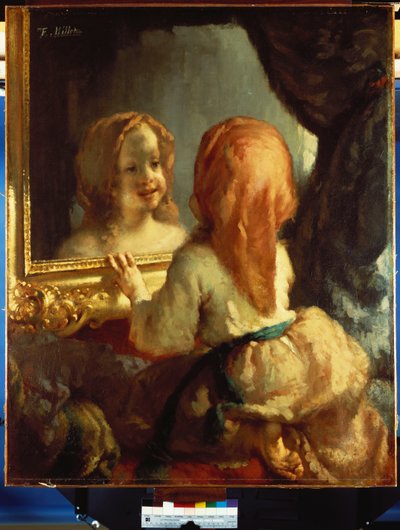 أنطوانيت هربرت تبحث في المرآة ، c.1844 بواسطة جان فرانسوا ميلت