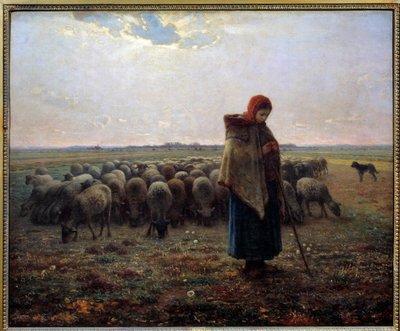 دعا بيرجير وخرافه الراعي العظيم. لوحة جان فرانسوا ميليت (1814-1875) بواسطة جان فرانسوا ميلت