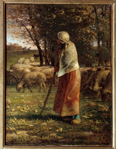 La petite bergere لوحة رسمها جان فرانسوا ميليت (1814-1875) من القرن التاسع عشر. 0،32x0،25 م باريس ، متحف دورسيه بواسطة جان فرانسوا ميلت