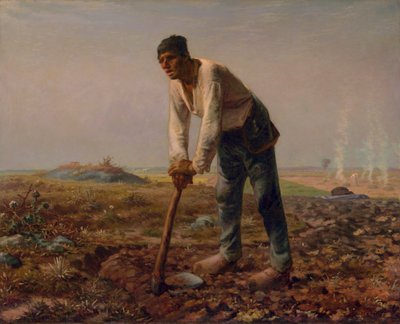 رجل مع مجرفة ، 1860-1862 (زيت على قماش) بواسطة جان فرانسوا ميلت