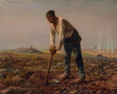 رجل مع معول. 1860-1862 بواسطة جان فرانسوا ميلت