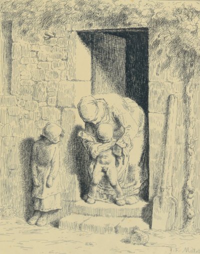 رعاية الأمومة ، 1862 (صورة زجاجية) بواسطة جان فرانسوا ميلت