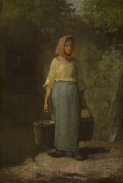 فتاة فلاحية عائدة من البئر ، c.1860 بواسطة جان فرانسوا ميلت
