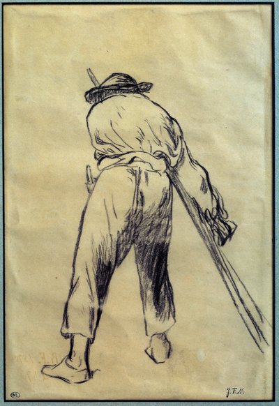 التحضير لرسم ريبر بواسطة جان فرانسوا ميليت (1814-1875) في القرن التاسع عشر في باريس ، متحف اللوفر بواسطة جان فرانسوا ميلت