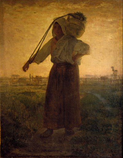 عودة لوحة الحقول بواسطة جان فرانسوا ميليت (1814-1875) 1850 تقريبًا. خافت. 42x33 سم ميلان ، Galleria d