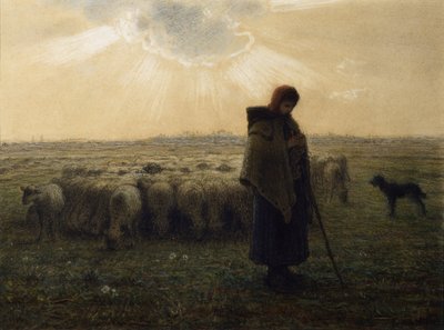 الراعية وقطيعها ، 1862-1867 بواسطة جان فرانسوا ميلت