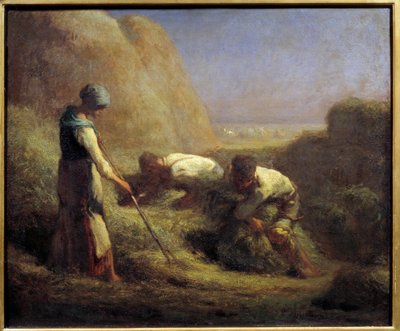 طواقي التبن. يصنع الفلاحون الأحذية من التبن الذي تم قصه للتو. رسم جان فرانسوا ميليت (1814-1875) القرن التاسع عشر. 0،54 × 0،65 م بواسطة جان فرانسوا ميلت