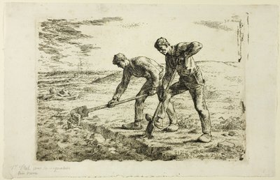 رجلين حفر بواسطة Jean-Francois Millet