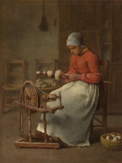 غزل المرأة ، 1855-60 بواسطة جان فرانسوا ميلت
