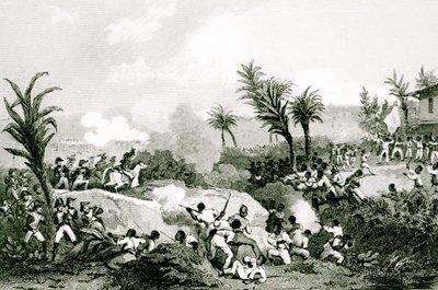 ثورة سوداء في سانتو دومينغو ، 16 سبتمبر 1802 ، من "مجموعة Universo du XIXe" ، بعد مارتينيت بواسطة جان فرانسوا بورفويور